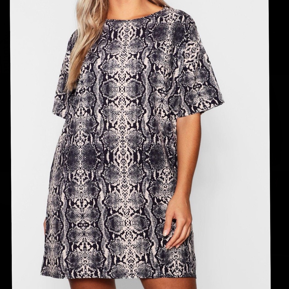 Oversized Snakeskin T-Shirt Dress